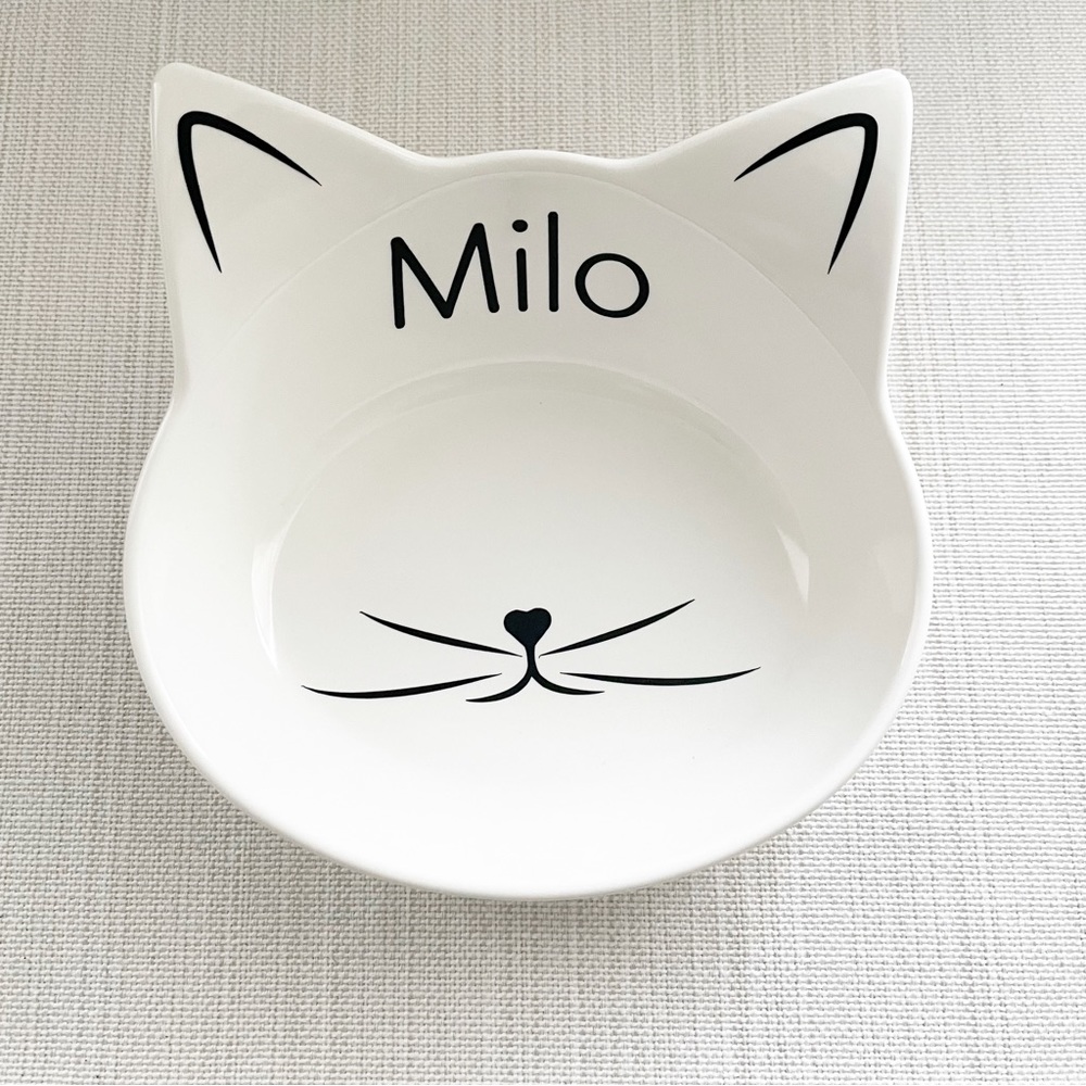 Personalized Cat bowl Whisker Friendly Custom Personalized with your cat name!